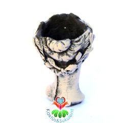 Antik Helen Kafası Büst Saksı Beton-6 cm Çap Hazneli-10 cm Yükseklik