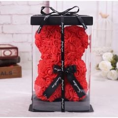 Teddy Bear Rose Gül Ayıcık 17X27 cm (Özel Kutusunda) Hediyelik Yapay Çiçek 1. Sınıf kalite