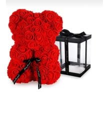 Teddy Bear Rose Gül Ayıcık 17X27 cm (Özel Kutusunda) Hediyelik Yapay Çiçek 1. Sınıf kalite